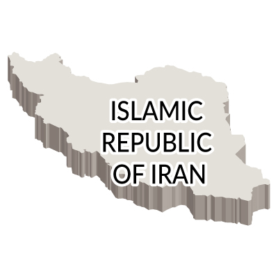 イラン・イスラム共和国無料フリーイラスト｜英語・立体(白)